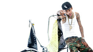 Wiz Khalifa On Bike Wallpaper