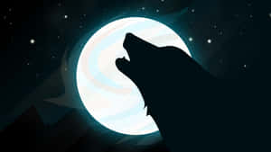 Wolf Moon Howling With Stars Wallpaper