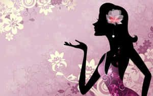 Woman Blowing A Kiss Silhouette Wallpaper