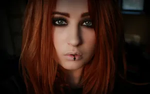 Woman Face Lip Gorgeous Piercing Wallpaper