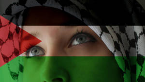 Woman In Palestine Flag Colors Wallpaper