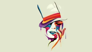 Woman On Hat Art Deco Wallpaper