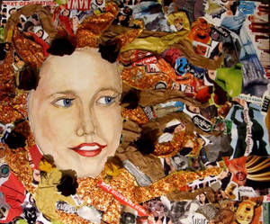 Woman's Face Art Collage Wallpaper