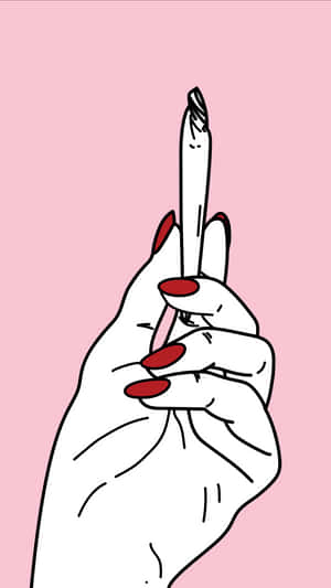 Woman's Hands Holding A Joint Wallpaper