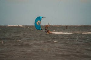 Woman Windsurfer In Ocean Wallpaper