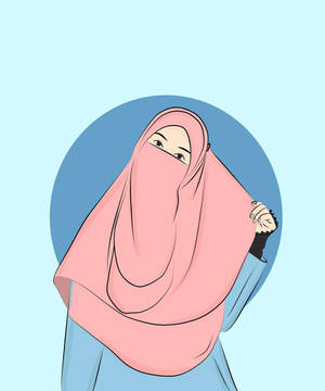 Woman With Pink Cadar Art Wallpaper