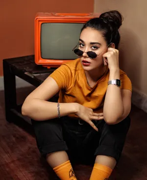 Woman With Television Wallpaper