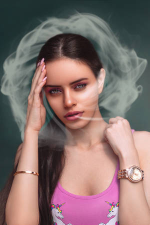 Woman With White Smoke Hd Wallpaper