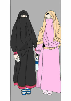 Women In Cadar And Hijab Wallpaper