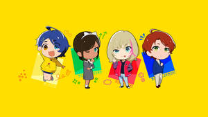 Wonder Egg Priority Chibi Main Characters Wallpaper