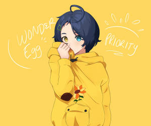 Wonder Egg Priority Ohto Yellow Hoodie Wallpaper