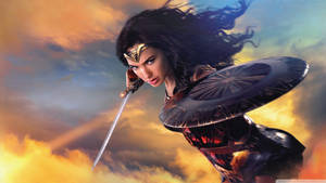 Wonder Woman 1984 Dynamic Action Pose Wallpaper