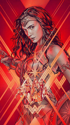 Wonder Woman 1984 Monochromatic Red Art Wallpaper