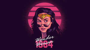 Wonder Woman 1984 Synthwave Sun Wallpaper
