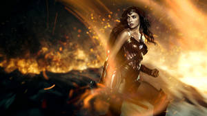 Wonder Woman On Fire Wallpaper