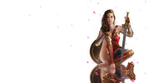 Wonder Woman Rose Rain Art Wallpaper