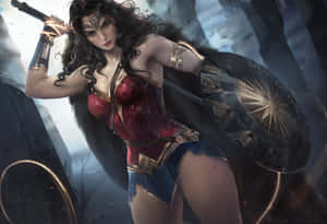 Wonder Woman Showing Thigh Wallpaper