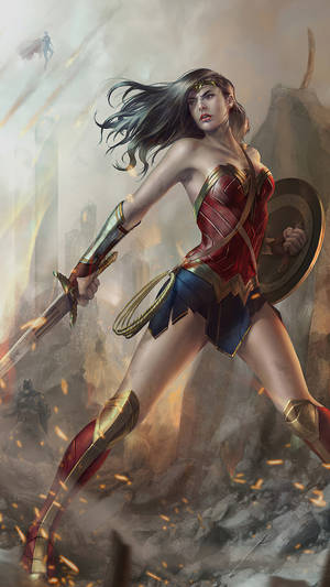 Wonder Woman Superhero Dc Comics Wallpaper