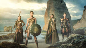 Wonder Woman With Amazon Warriors Wallpaper