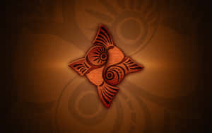 Wooden Astrological Symbolon Brown Background Wallpaper