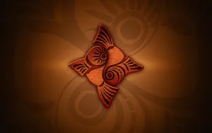 Wooden Astrological Symbolon Brown Background Wallpaper