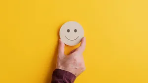 Wooden Circle With Happy Smile Wallpaper