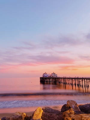 Wooden Pier Malibu Iphone Wallpaper