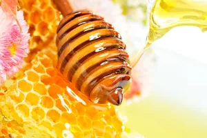 Wooden Utensil For Honey Wallpaper