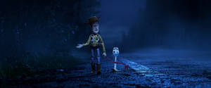 Woody And Forky Walking Wallpaper