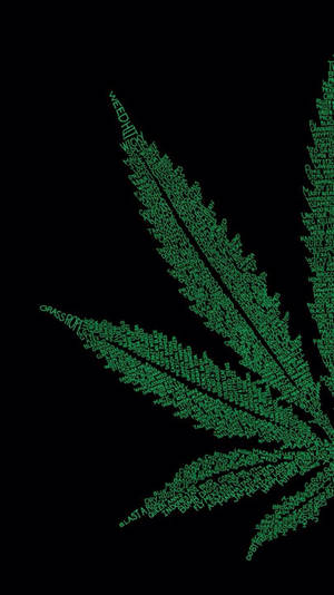 Word Art Leaf Weed Aesthetic Wallpaper