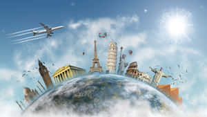 World Landmarks Sky Travel Fantasy Wallpaper