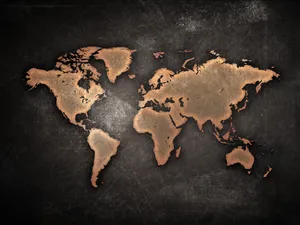 World Map 4k Brown And Black Wallpaper
