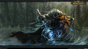 World Of Warcraft Arthas And Sylvanas In Dark Forest Wallpaper