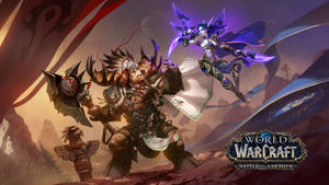 World Of Warcraft Battle For Azeroth Tauren Vs Elf Wallpaper