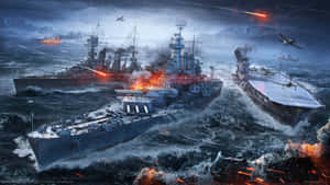 World Of Warships Epic Battle Wallpaper