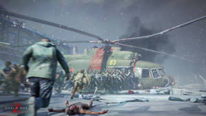 World War Z Helicopter Aftermath Wallpaper