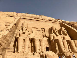 Worms'-eye View Of The Ramses The Great Temple, Abu Simbel Wallpaper