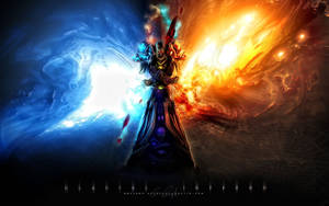 Wow Mage Using Dual Elements Wallpaper