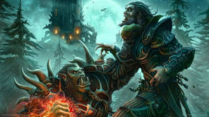 Wow Orc Choking A Person Wallpaper