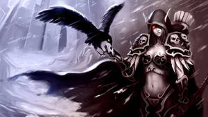Wow Sylvanas Windrunner With Crow Wallpaper
