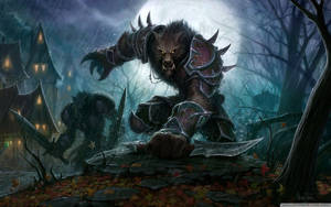 Wow Worgen Prowling At Night Wallpaper