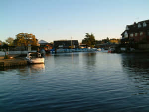 Wroxham Bay In Norfolk, England Wallpaper