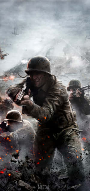 Ww2 Iphone Soldiers Fighting Smokey Wallpaper