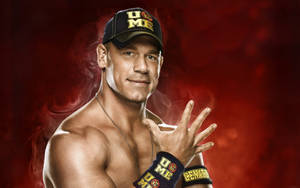 Wwe Wrestler John Cena In Red Wallpaper