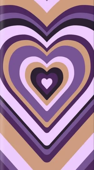 Y2k Heart In Brown And Purple Wallpaper