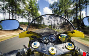 Yamaha Motorcycle Ride Through Forest Wallpaper