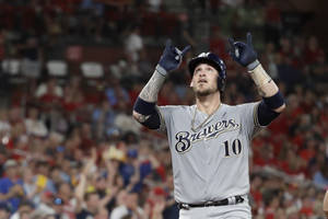 Yasmani Grandal Pointing Up Wallpaper