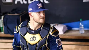Yasmani Grandal Wearing Blue Wallpaper