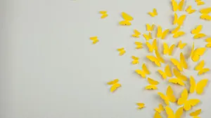 Yellow Aesthetic Butterflies Computer Wallpaper
