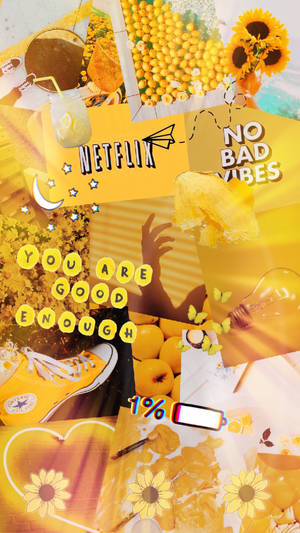 Yellow Aesthetic Collage Wallpaper